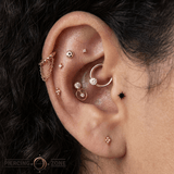Warhol – Swarovski CZ Dangle – 14K Gold Threadless End - piercing - zone.com