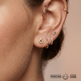 Water Element – 14K/18K Gold Fluid Flat Threadless End - piercing - zone.com