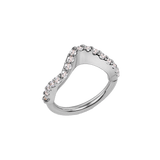 Wave Seamless Ring – 14K Gold Fluid Line Pavé Design - piercing - zone.com