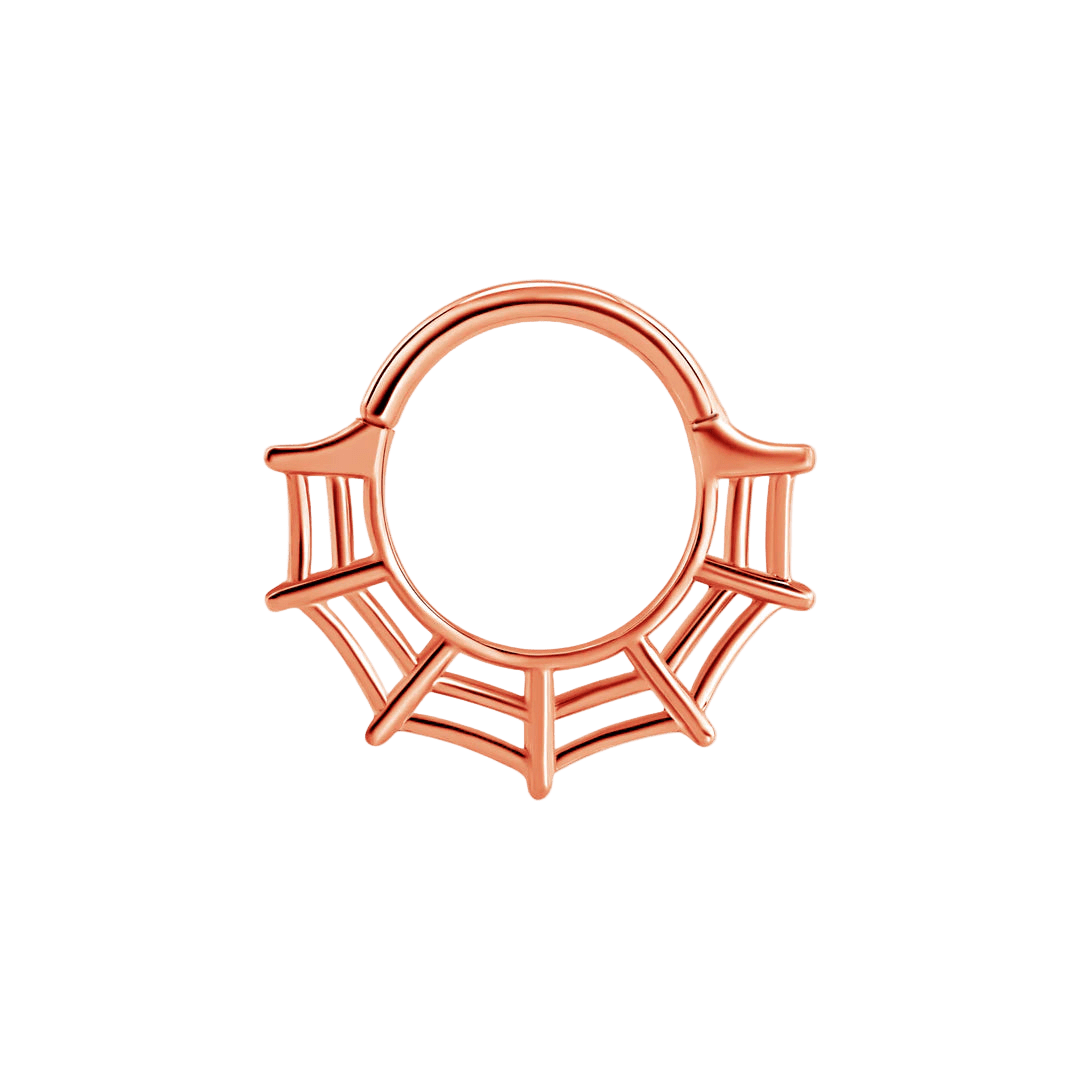Web Seamless Ring – 14K Gold Halloween Piercing - piercing - zone.com
