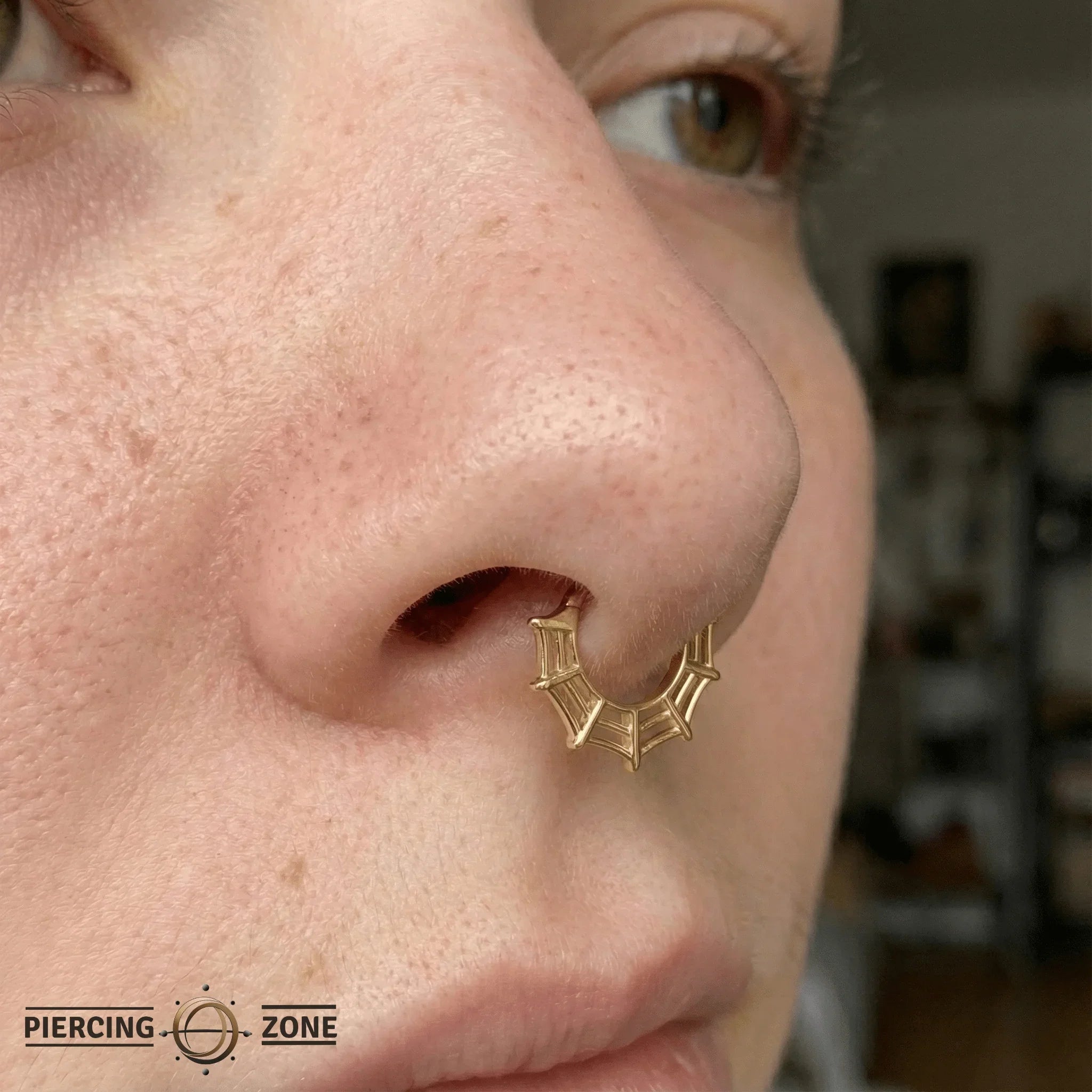 Web Seamless Ring – 14K Gold Halloween Piercing - piercing - zone.com