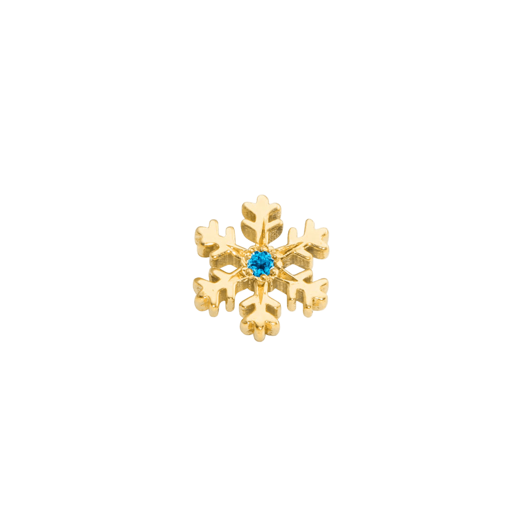 Wet Snowflake – 14K/18K Gold Threadless End - piercing - zone.com