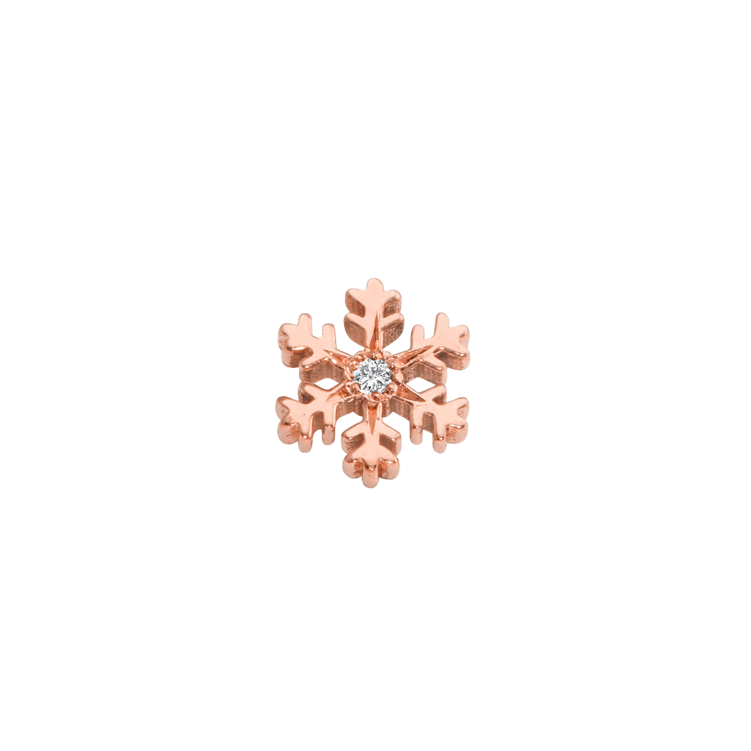 Wet Snowflake – 14K/18K Gold Threadless End - piercing - zone.com