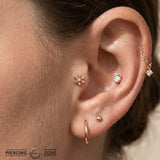 Wet Snowflake – 14K/18K Gold Threadless End - piercing - zone.com