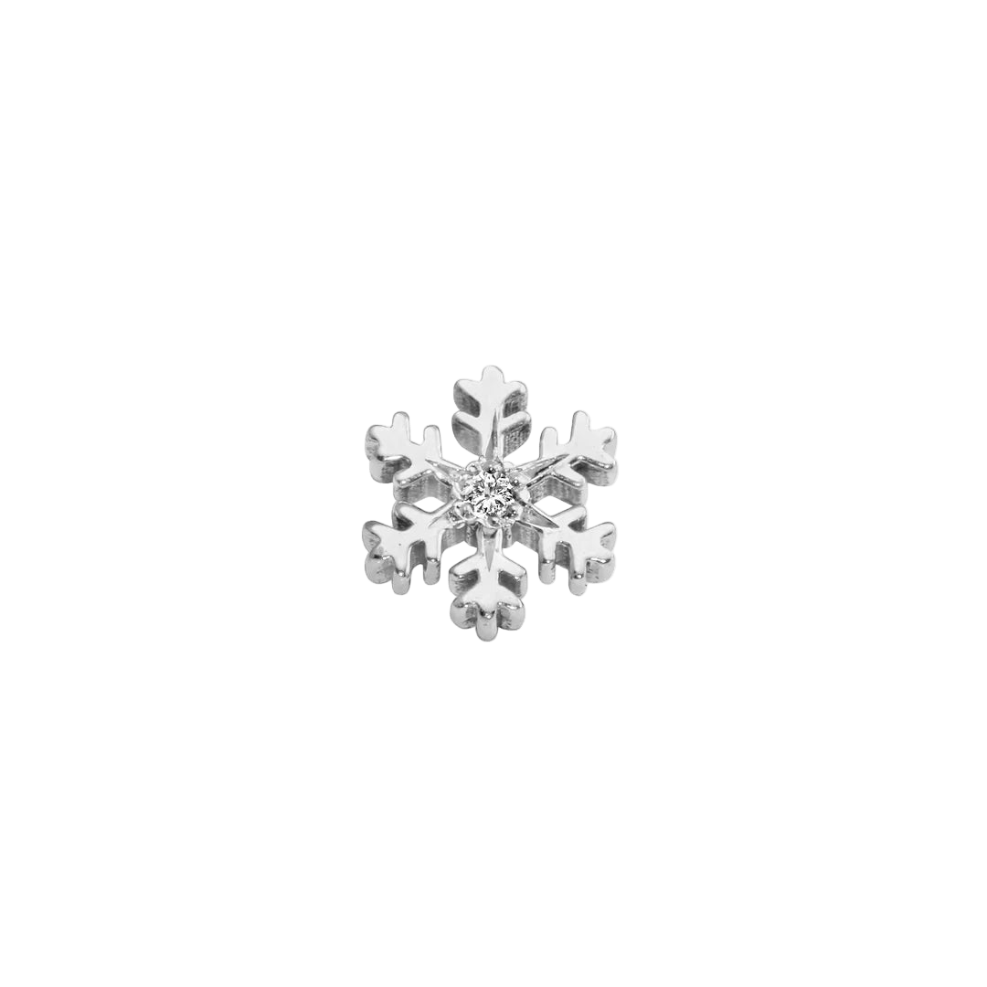 Wet Snowflake – 14K/18K Gold Threadless End - piercing - zone.com