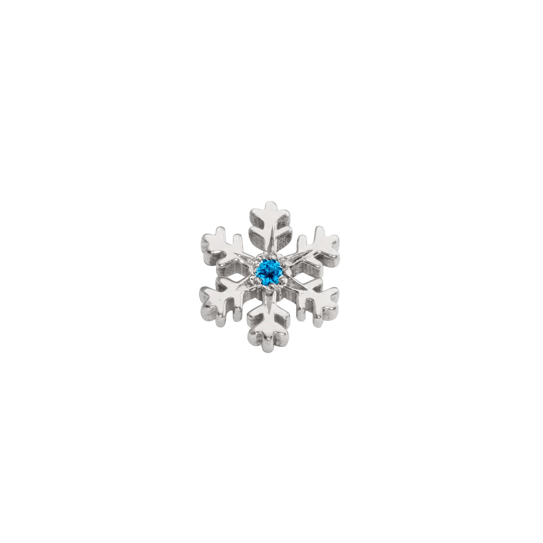 Wet Snowflake – 14K/18K Gold Threadless End - piercing - zone.com