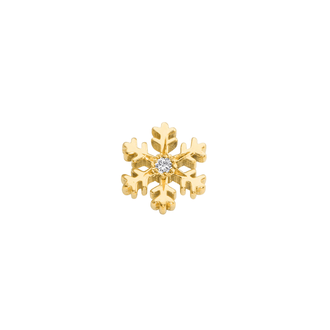 Wet Snowflake – 14K/18K Gold Threadless End - piercing - zone.com