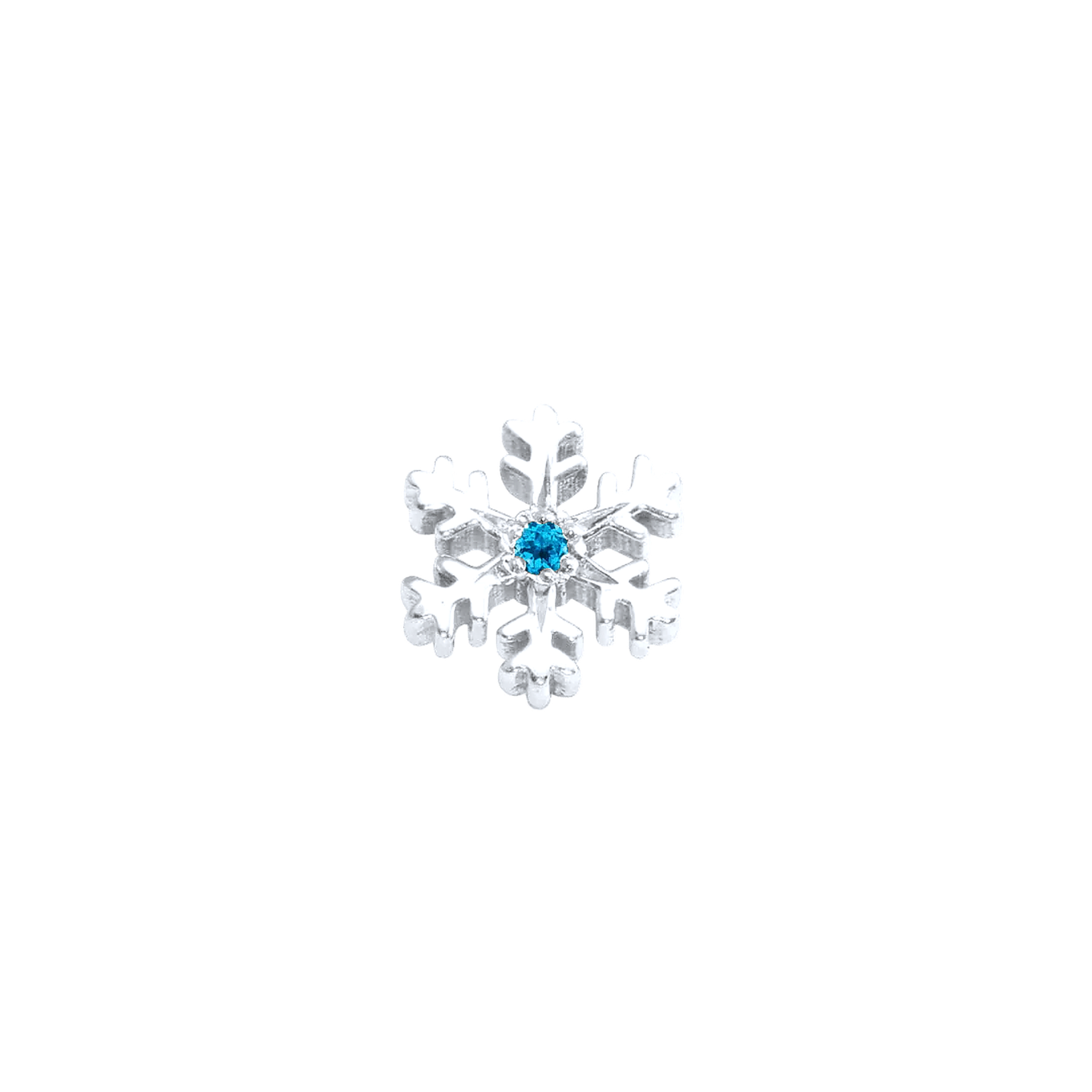 Wet Snowflake – 14K Gold Threadless/Threaded End