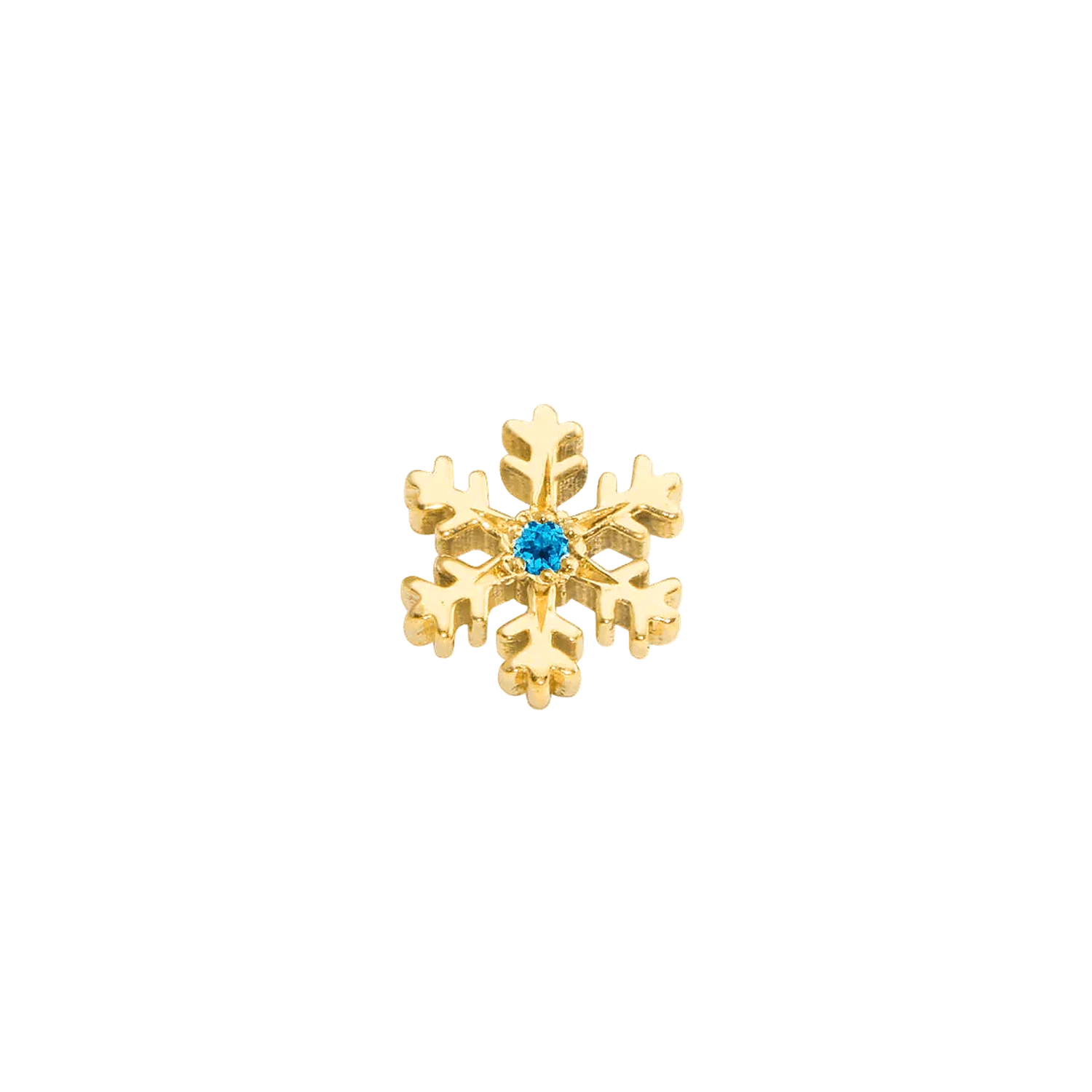 Wet Snowflake – 14K Gold Threadless/Threaded End