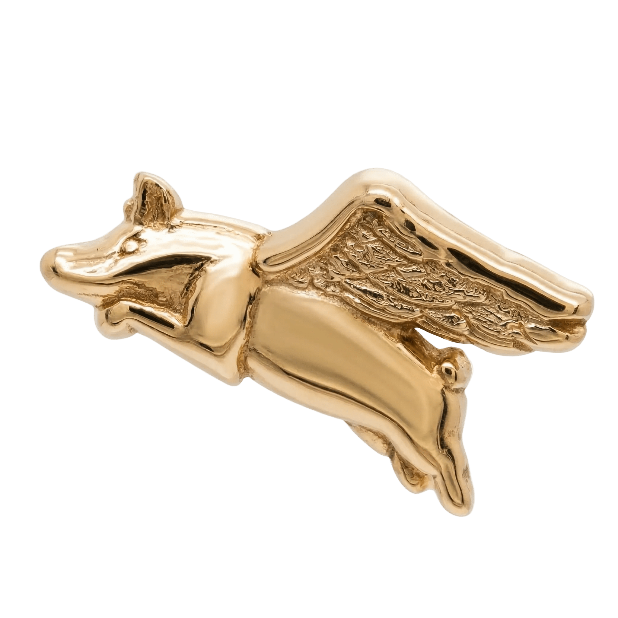 When Pigs Fly – 14K Gold Threadless/Threaded End - piercing - zone.com