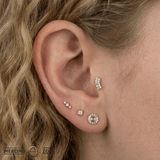 Whisper + Shout – Grey Diamond & CZ – 14K Gold Threadless End - piercing - zone.com