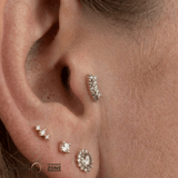 Whisper + Shout – Grey Diamond & CZ – 14K Gold Threadless End - piercing - zone.com