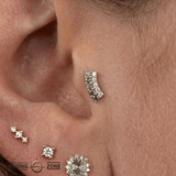 Whisper + Shout – Grey Diamond & CZ – 14K Gold Threadless End - piercing - zone.com