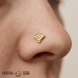 Wi - Fi Symbol – 14K Gold Threadless/Threaded End - piercing - zone.com