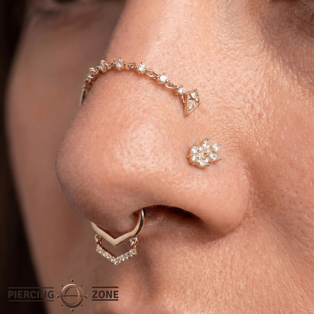 Wildflower – Swarovski CZ Bloom – 14K Gold Threadless End - piercing - zone.com