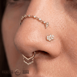 Wildflower – Swarovski CZ Bloom – 14K Gold Threadless End - piercing - zone.com