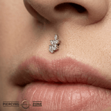 Wildflower – Swarovski CZ Bloom – 14K Gold Threadless End - piercing - zone.com