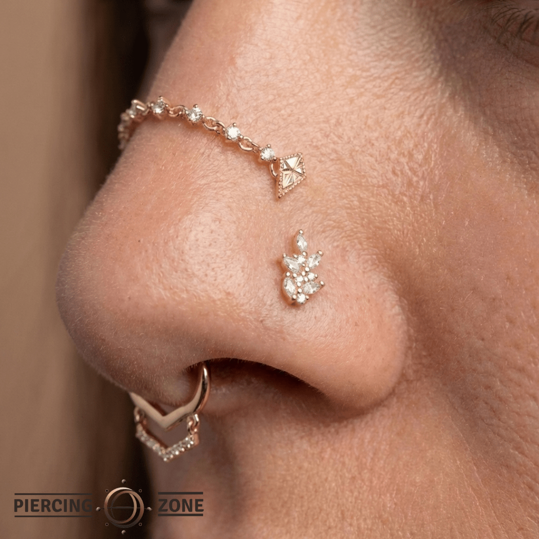 Wildflower – Swarovski CZ Bloom – 14K Gold Threadless End - piercing - zone.com