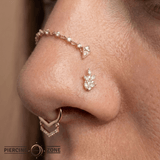 Wildflower – Swarovski CZ Bloom – 14K Gold Threadless End - piercing - zone.com