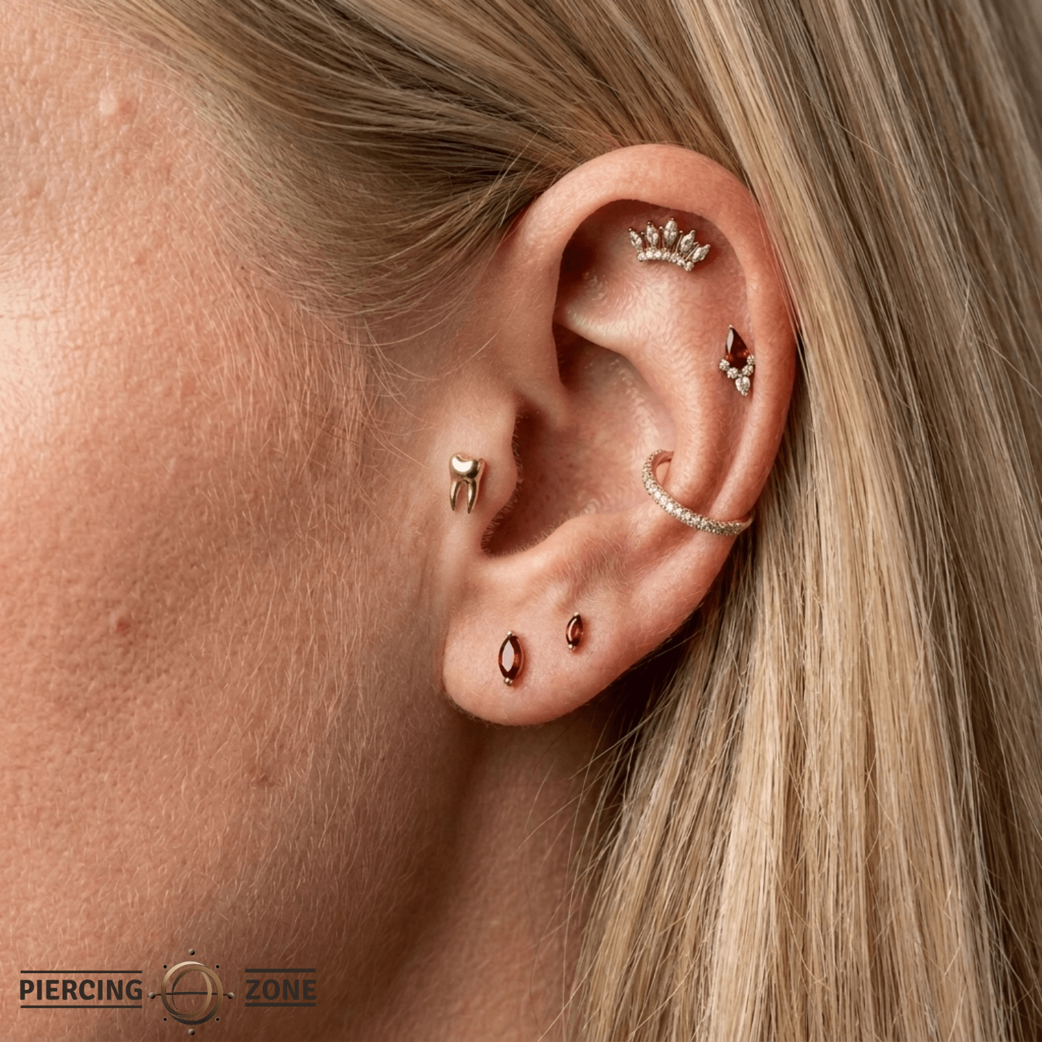 Wisdom – 14K Gold Molar Tooth Threadless End - piercing - zone.com