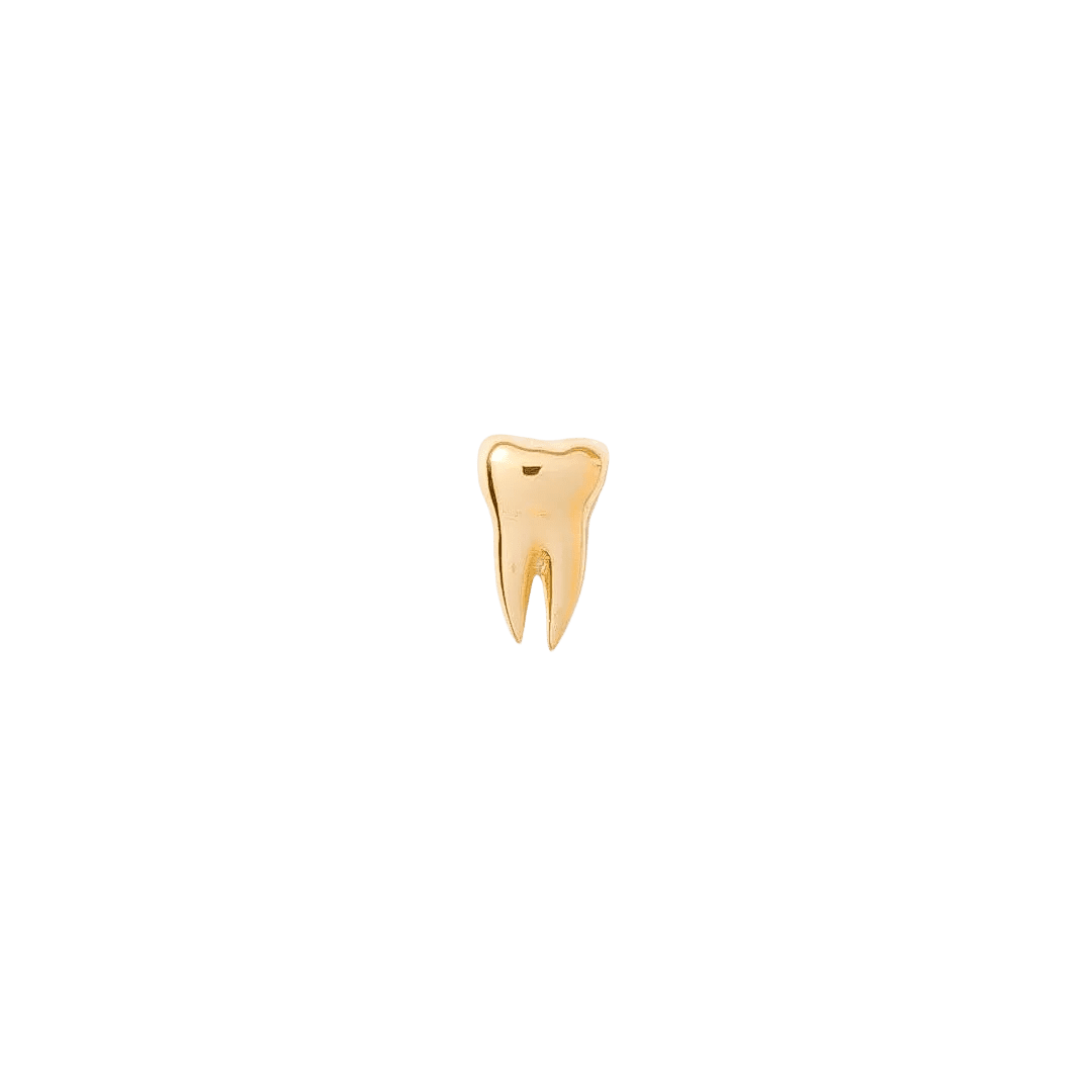 Wisdom Pin - 14K Gold Tooth Threadless End - piercing - zone.com