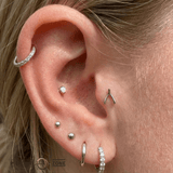 Wishbone – 14K/18K Gold Sculpted Threadless End - piercing - zone.com