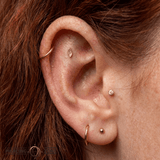 Wisp – Subtle Flow – 14K Gold CZ Threadless End - piercing - zone.com