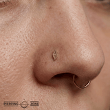 Wisp – Subtle Flow – 14K Gold CZ Threadless End - piercing - zone.com