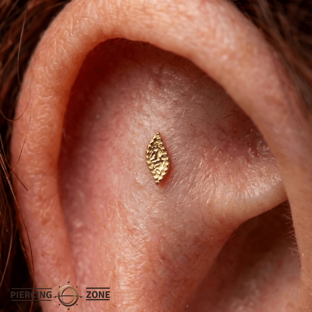 Wisp – Subtle Flow – 14K Gold CZ Threadless End - piercing - zone.com