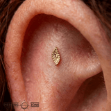 Wisp – Subtle Flow – 14K Gold CZ Threadless End - piercing - zone.com