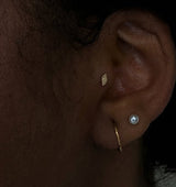 Wisp – Subtle Flow – 14K Gold CZ Threadless End - piercing - zone.com