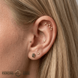 Wisteria Pin - 14K Gold Gem Threadless End - piercing - zone.com