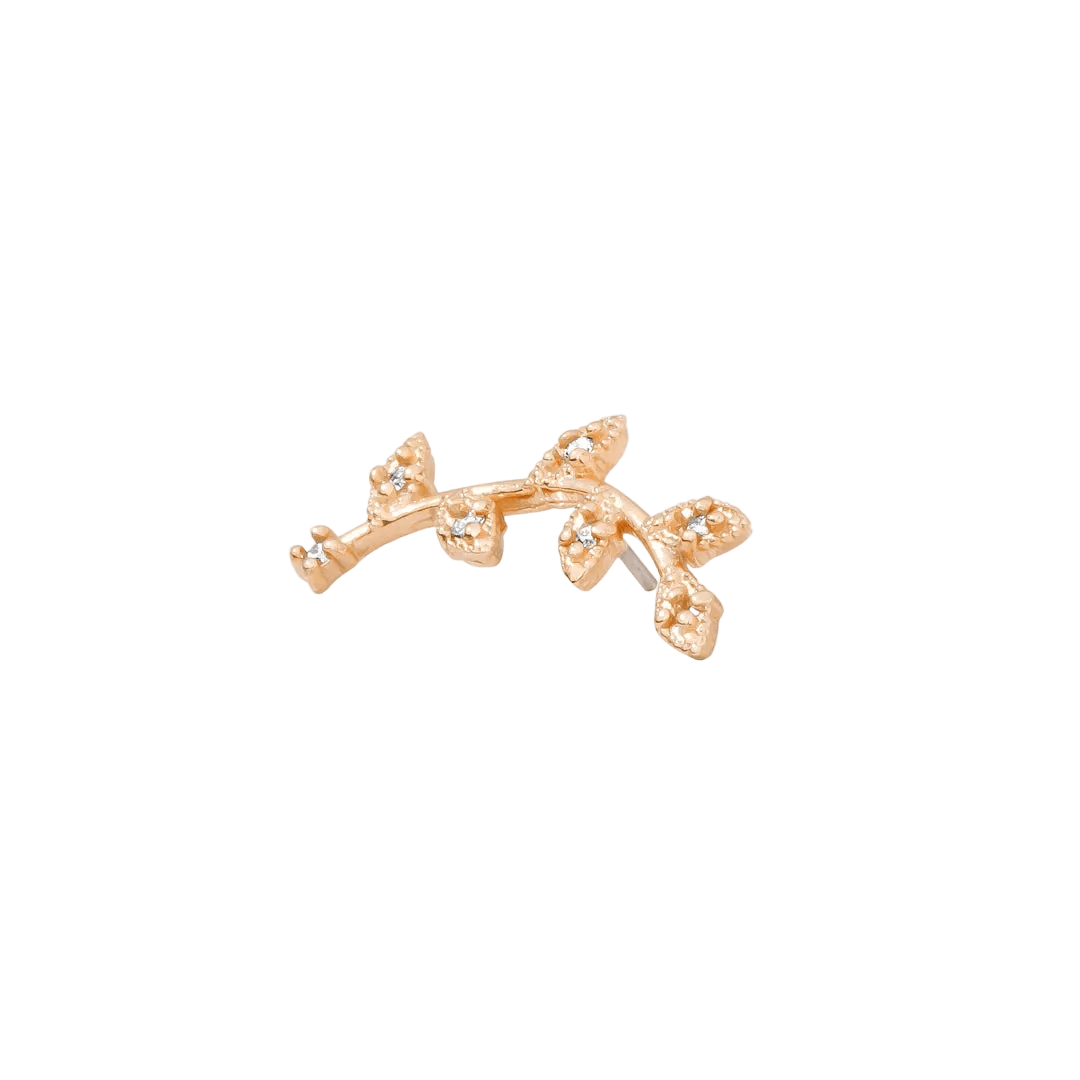 Wisteria Pin - 14K Gold Gem Threadless End - piercing - zone.com