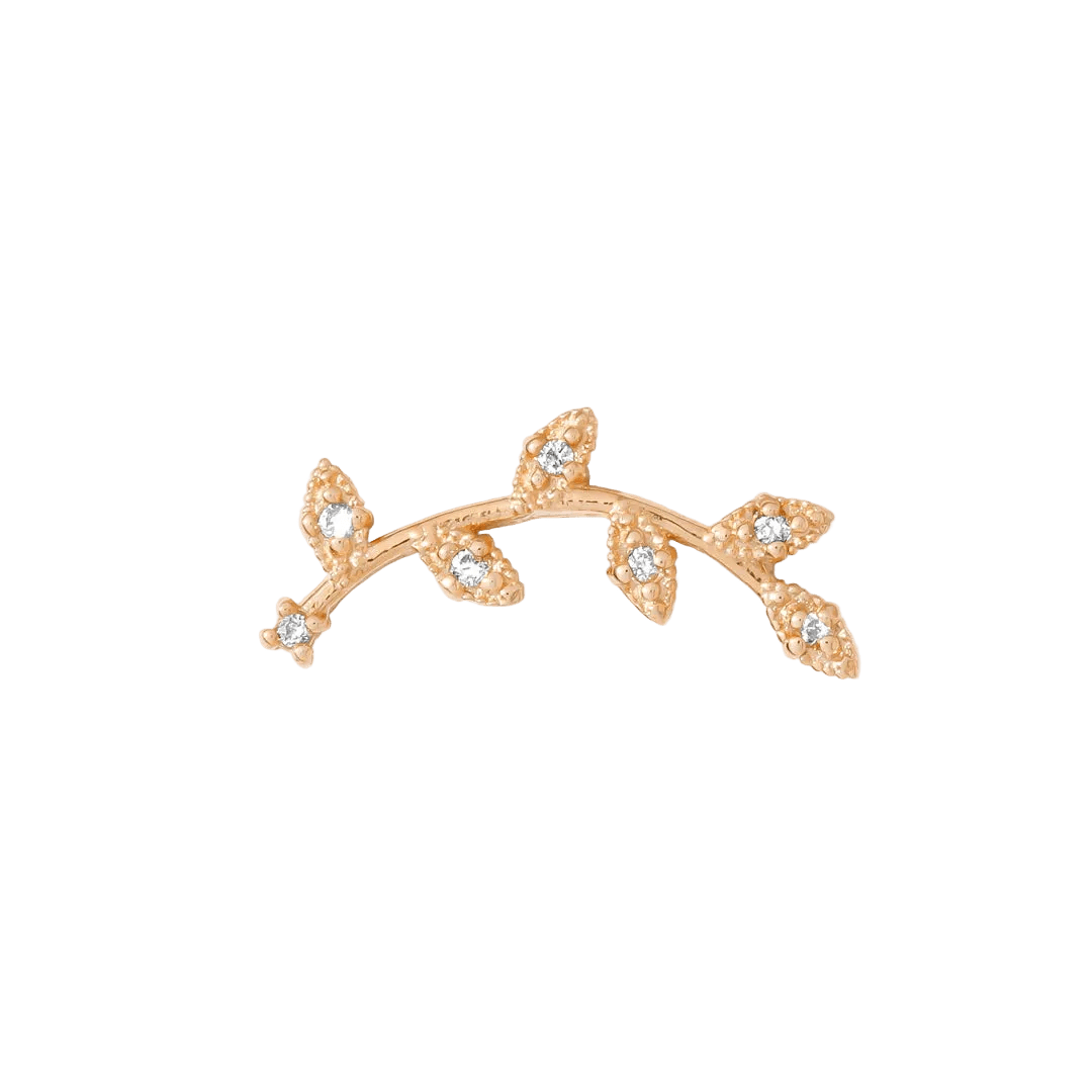 Wisteria Pin - 14K Gold Gem Threadless End - piercing - zone.com