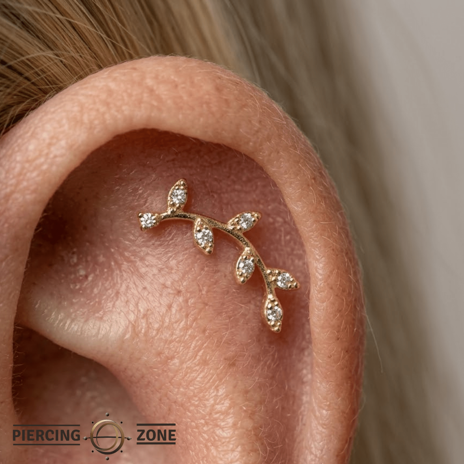 Wisteria Pin - 14K Gold Gem Threadless End - piercing - zone.com