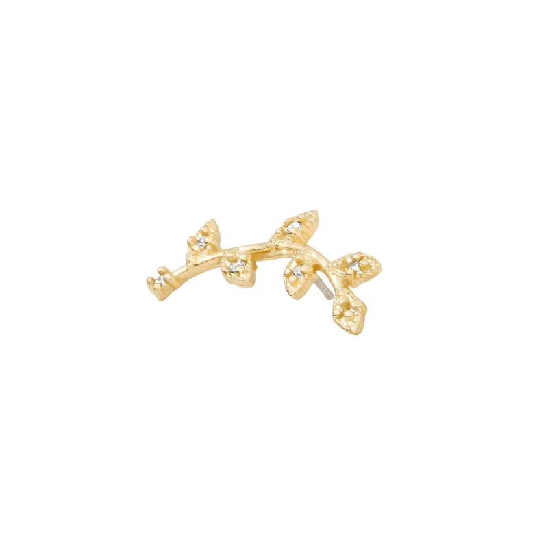 Wisteria Pin - 14K Gold Gem Threadless End - piercing - zone.com