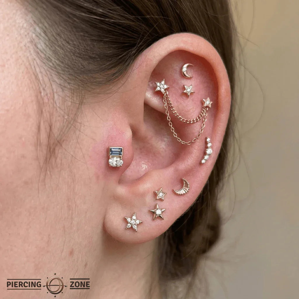 Wit – 14K Gold London Blue Topaz Threadless End - piercing - zone.com