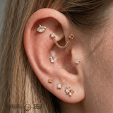 Wit – 14K Gold London Blue Topaz Threadless End - piercing - zone.com