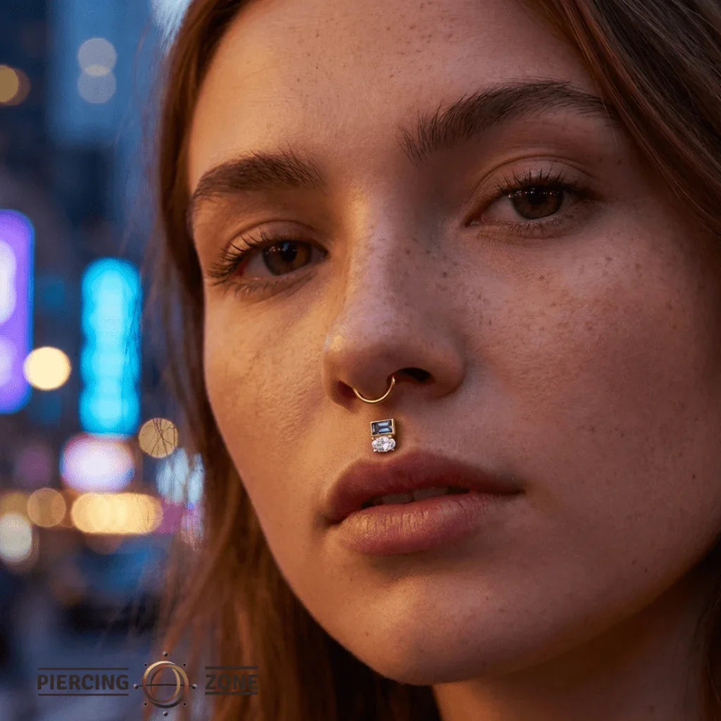 Wit – 14K Gold London Blue Topaz Threadless End - piercing - zone.com