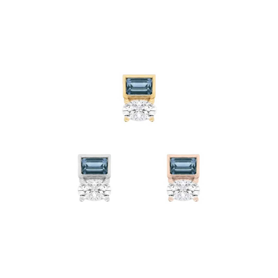 Wit – 14K Gold London Blue Topaz Threadless End - piercing - zone.com