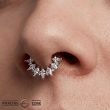 Wonderland – CZ Kite Cluster – 14K Gold Clicker Ring - piercing - zone.com