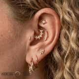Wonderland – CZ Kite Cluster – 14K Gold Clicker Ring - piercing - zone.com