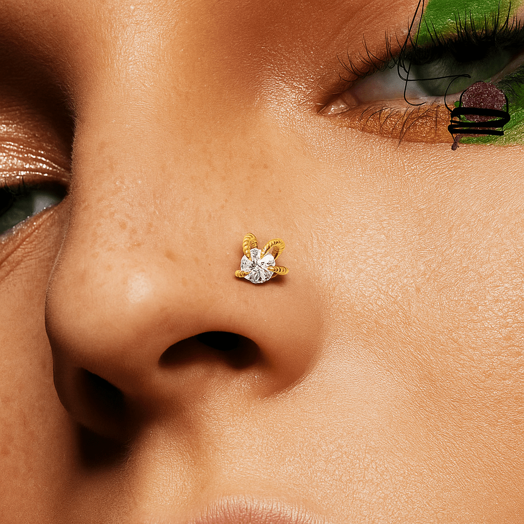 Wyvern – 14K Gold & CZ Threadless End - piercing - zone.com