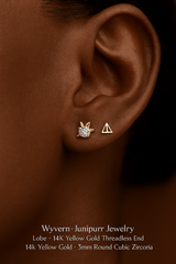 Wyvern – 14K Gold & CZ Threadless End - piercing - zone.com
