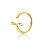 Xaven – White CZ Arc – 14K Gold Seam Ring - piercing - zone.com