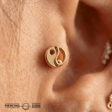 Yin and Yang – 14K Gold Threadless/Threaded End - piercing - zone.com