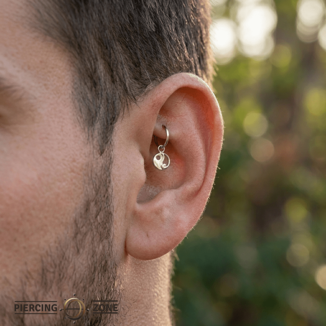 Yin & Yang – 14K & 18K Gold Charm - piercing - zone.com