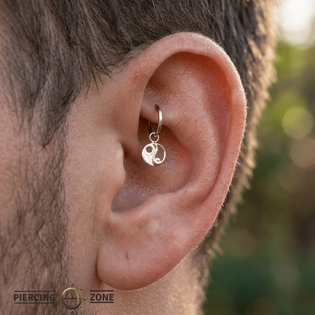 Yin & Yang – 14K & 18K Gold Charm - piercing - zone.com