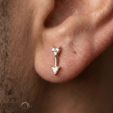 Zandra – CZ Arrow – 14K Gold Threadless End - piercing - zone.com