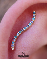 Path With Gems – 14K/18K Gold Linear Multi-Stone Threadless End